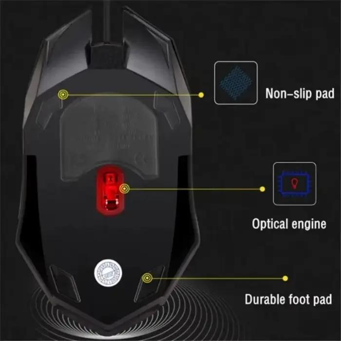 Souris de jeu à bouton lumineux coloré USB LED