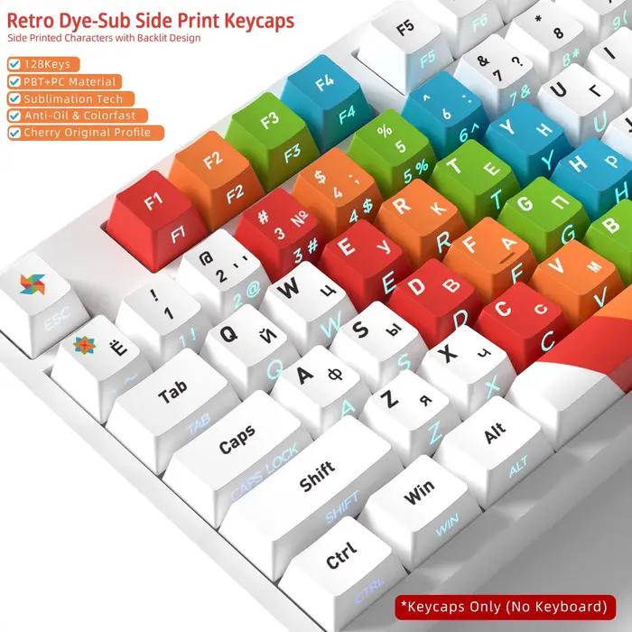 Capuchons de touches rétro Cherry Height Rainbow pour clavier mécanique
