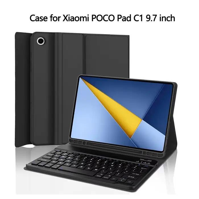 Étui clavier pour Xiaomi POCO Pad C1 9.7 pouces avec clavier Bluetooth détachable, résistant aux chocs, à l'eau et à la poussière, disponible en plusieurs couleurs pour une protection et une productivité optimales