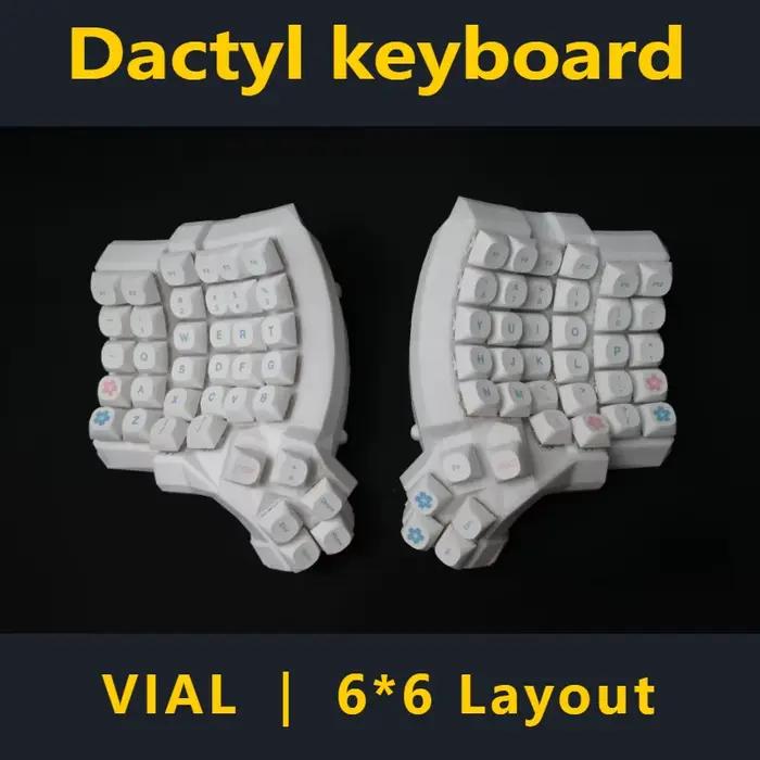 Dactyl Manuform 6*6 clavier fendu filaire ergonomique échange à chaud matériau PETG disposition personnalisée type-c