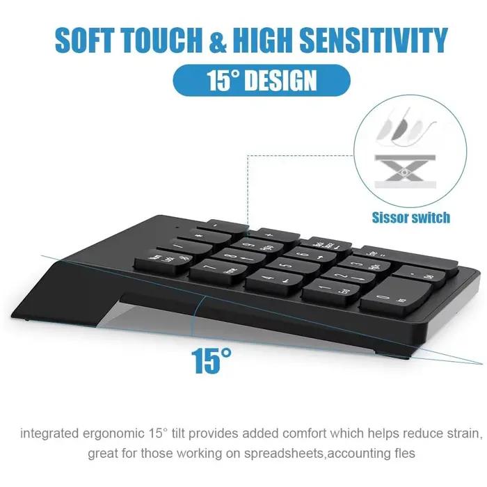 Clavier numérique sans fil filaire à 18 touches USB 2.4G Mini