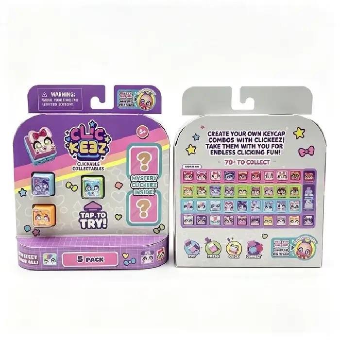 Clickeez Fidget Keycap Porte-clés Lumineux LED Interrupteur de Clavier Mécanique Anti-stress Boîte Mystère Breloque de Sac à Dos à Collectionner Cadeaux