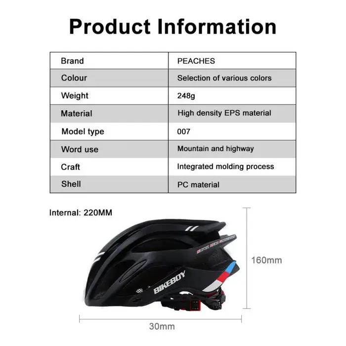 Casque de vélo VTT avec feu arrière pour hommes et femmes, sport, cyclisme, réglable, montagne, route, coussin souple, chapeau de sécurité, accessoires