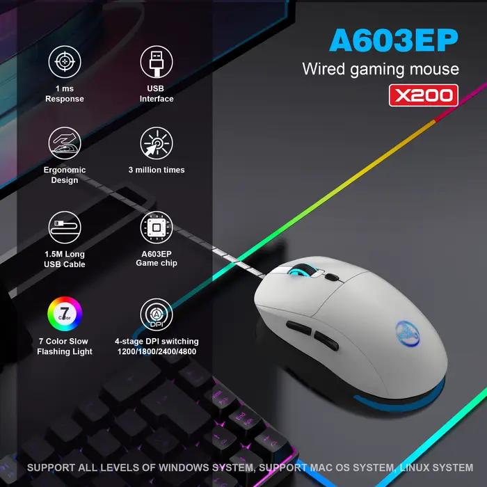 Souris de jeu filaire à 6 touches