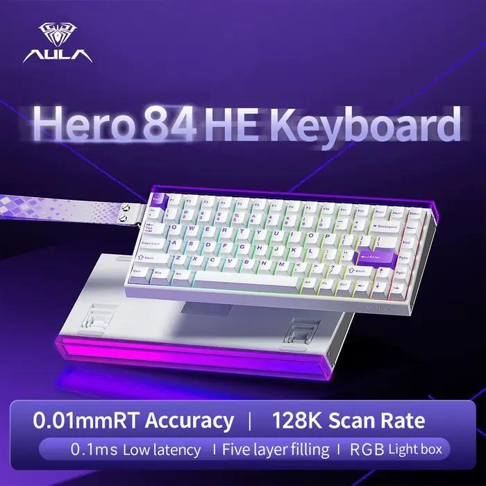 Clavier mécanique filaire AULA HERO 84 HE avec éclairage RGB