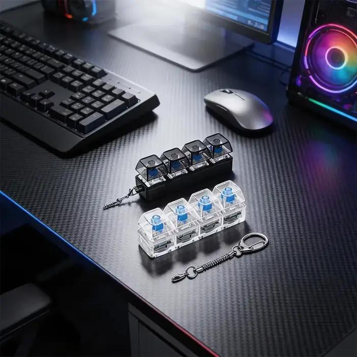 Porte-clés clavier RGB à 4 boutons