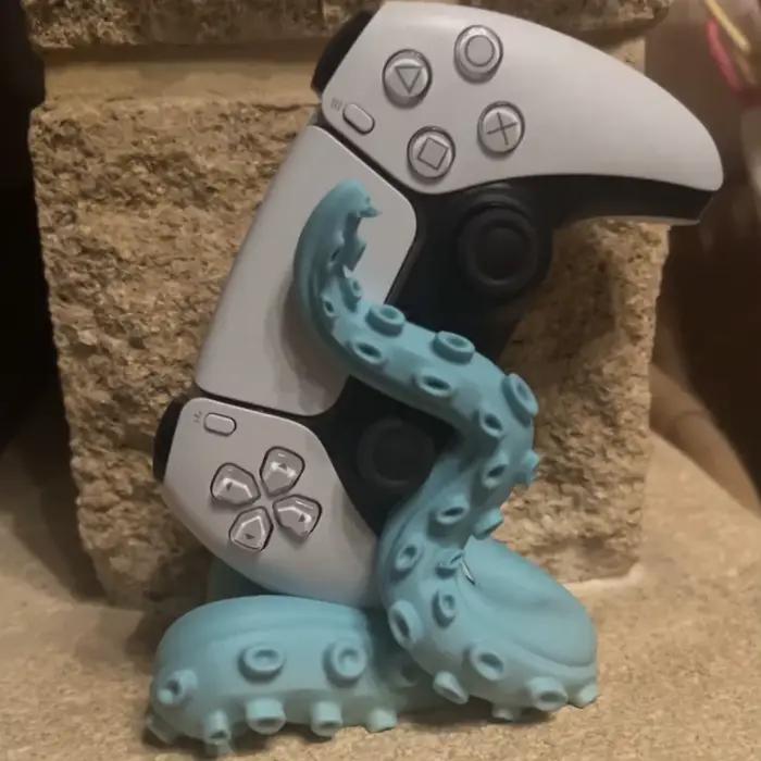 Support de manette de jeu en forme de pieuvre imprimé en 3D