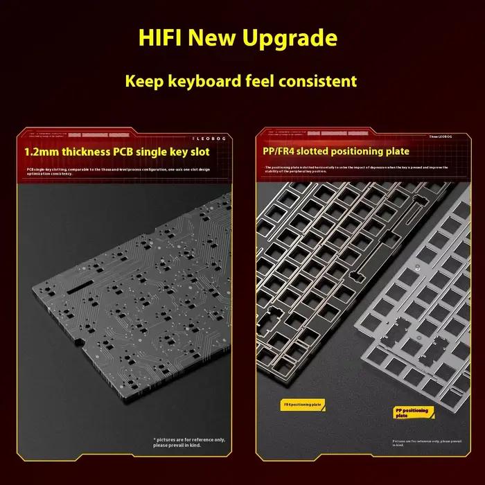 Leobog Hi75C Hi75C Pro clavier mécanique sans fil 75% Kit de disposition 81 touches en aluminium BT 2.4G filaire Hotswap clavier rvb de jeu