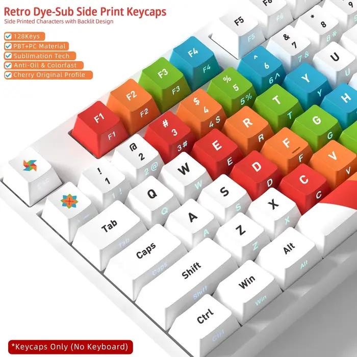 Capuchons de touches rétro Cherry Height Rainbow pour clavier mécanique