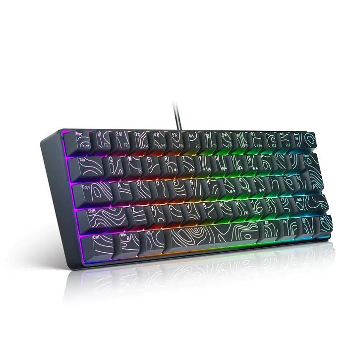 Clavier filaire pour ordinateur 61 touches USB RGB N clé Rollover Contour