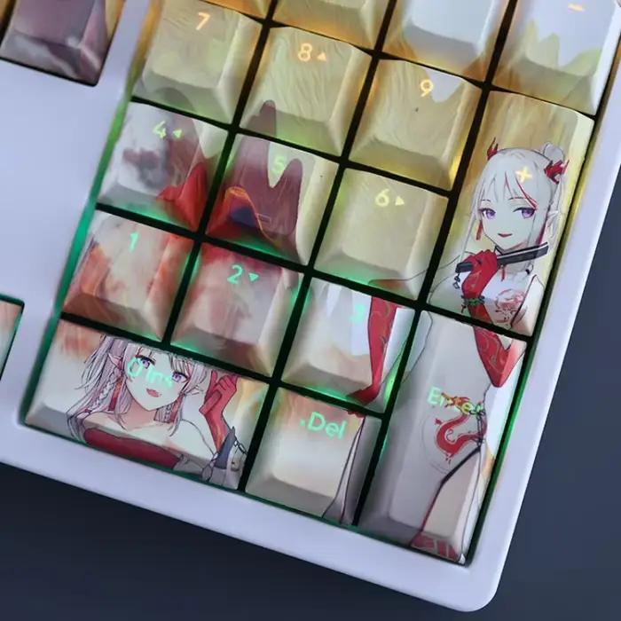108 touches/ensemble Nian archevaliers Anime thème Style beauté fille PBT Keycaps profil cerise pour MX Switch bricolage clavier mécanique