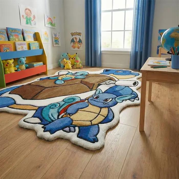 Tapis en peluche doux à l'effigie de Squirtle