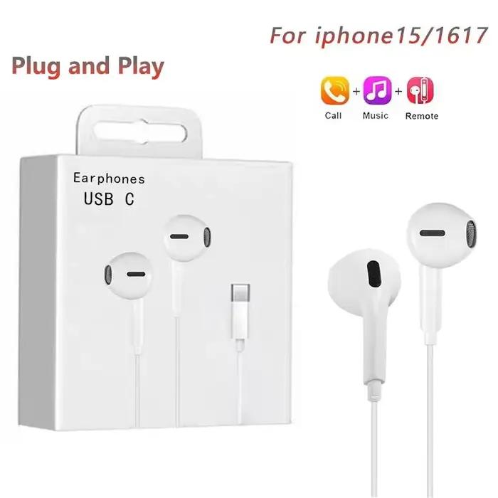 Écouteurs filaires originaux pour Apple iPhone 17 15 16 Pro Max Type-C