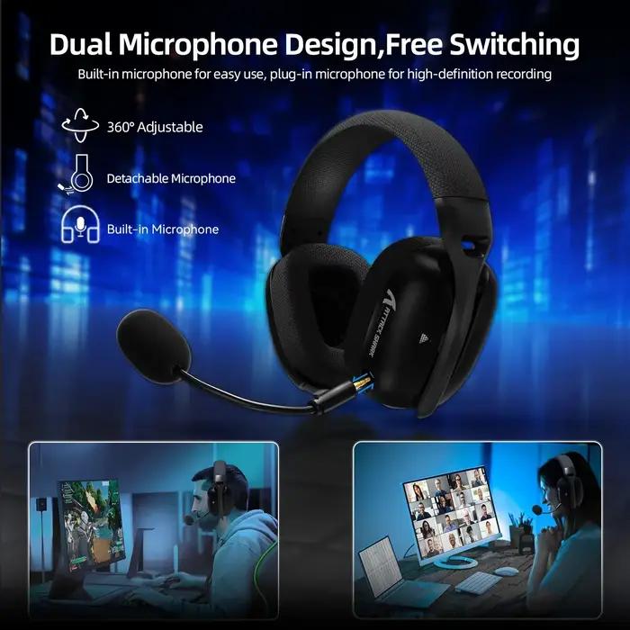 ATTACK SHARK L80PRO casque de jeu sans fil 2.4G/BT/filaire ultra-léger 40mm pilotes
