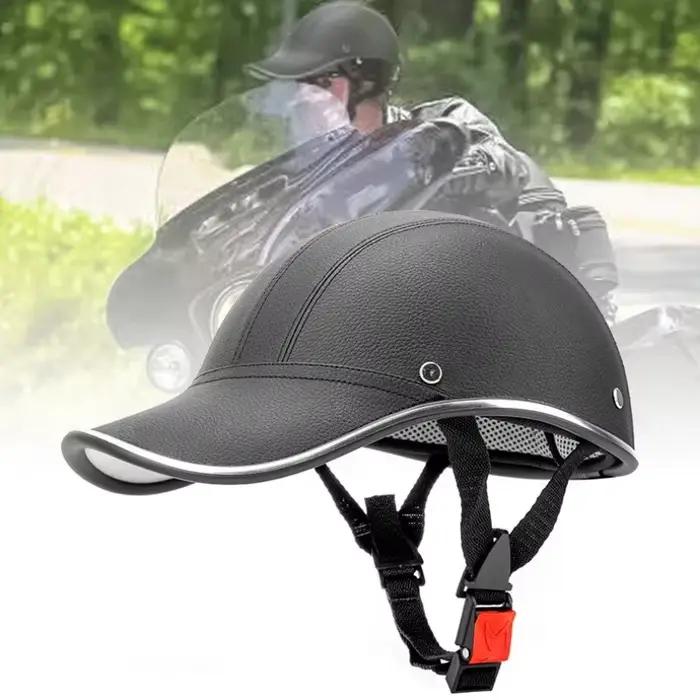 Demi-casque de moto pour homme, casquette de baseball, casque demi-visage, casque de sécurité anti-UV, casque de moto pour homme, nouveau, 2024