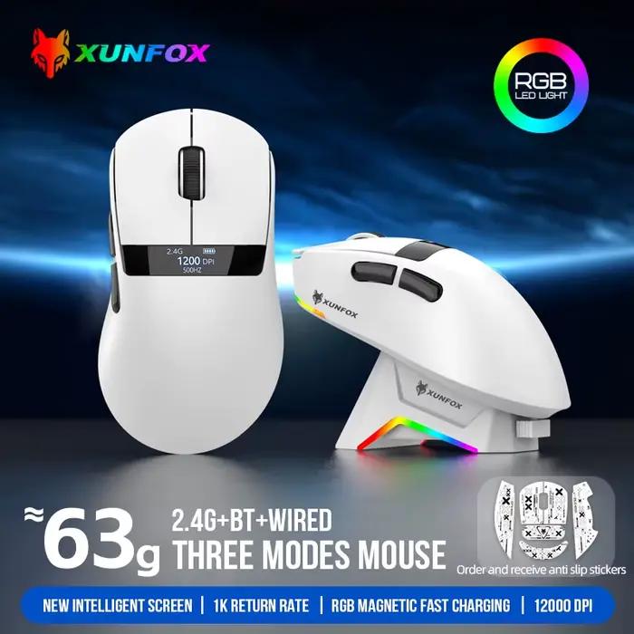 Souris de jeu sans fil super légère 59g avec station de chargement RGB magnétique
