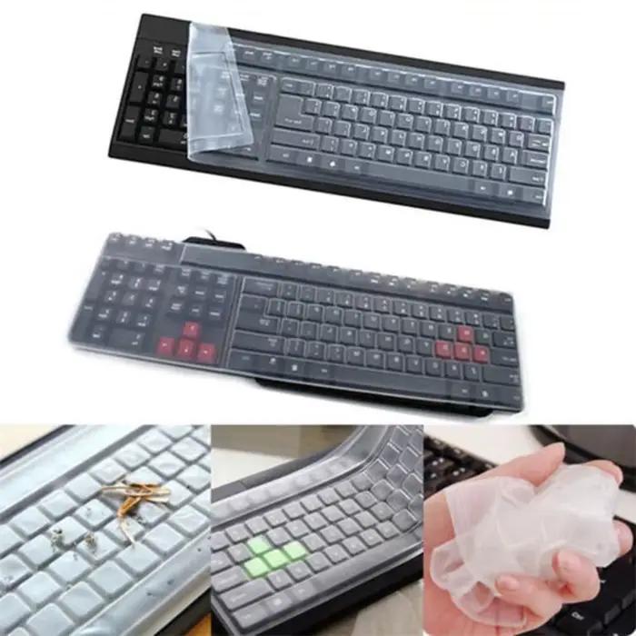 Pour PC ordinateur anti-poussière Silicone Transparent clair clavier peau protecteur