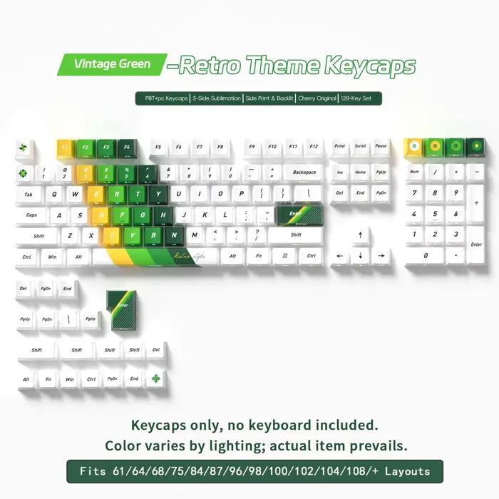Capuchons de touches rétro Cherry Height Rainbow pour clavier mécanique