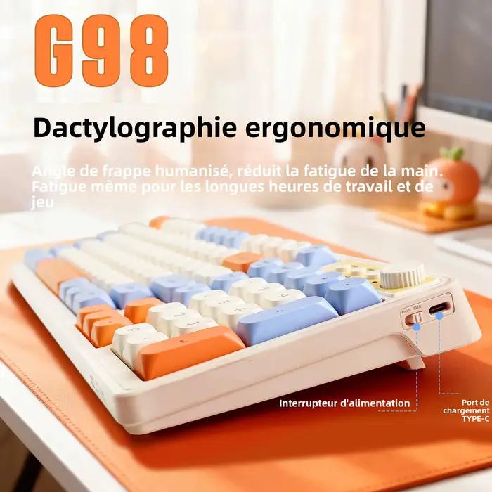 Clavier double mode Macaron rétro