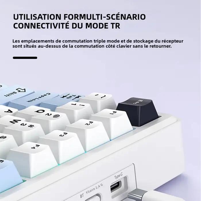 AULA F75 MAX clavier mécanique de jeu 75% filaire/Bluetooth/2.4G