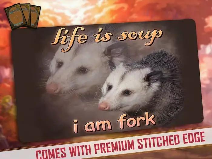Life is Soup I am fourchette Tapis de jeu parodie MTG TCG 24" x 14" pouces (600 x 350 mm)