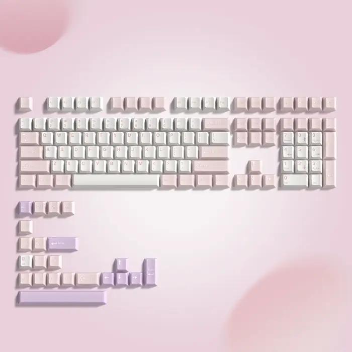 Capuchons de touches PBT blancs et roses