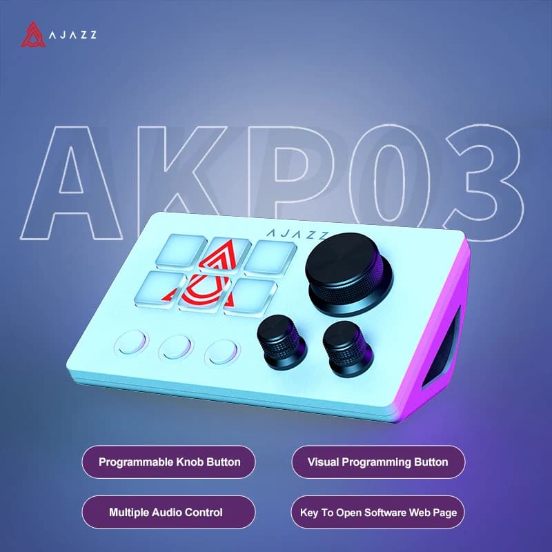 Ajazz AKP03E/153E – Console de bureau programmable avec boutons macro personnalisables, mini-clavier