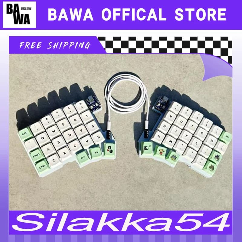 Silakka54 clavier fendu filaire Support d'échange à chaud QMK/VIAL clavier ergonomie RP2040zero acce