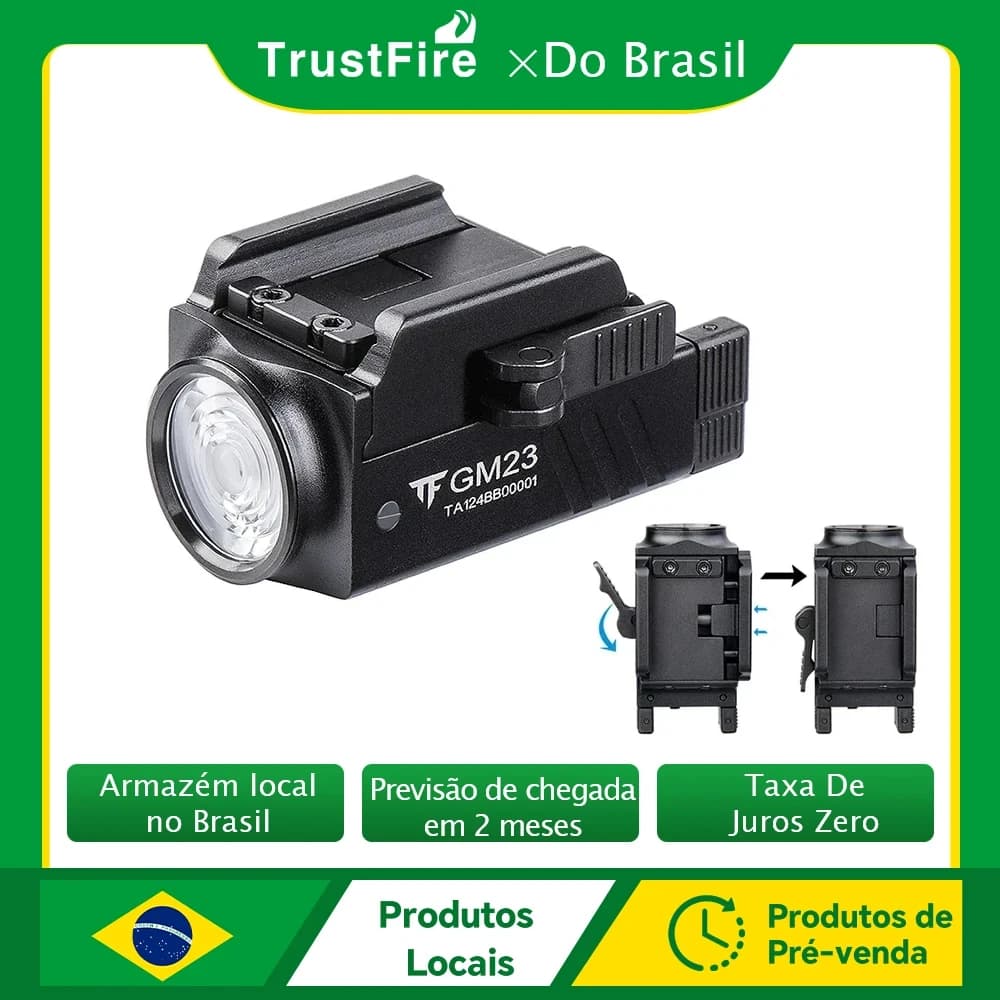 TrustFire GM23 lampe de poche tactique LED compacte puissante GL0ck montage sur Rail lumineux à déga