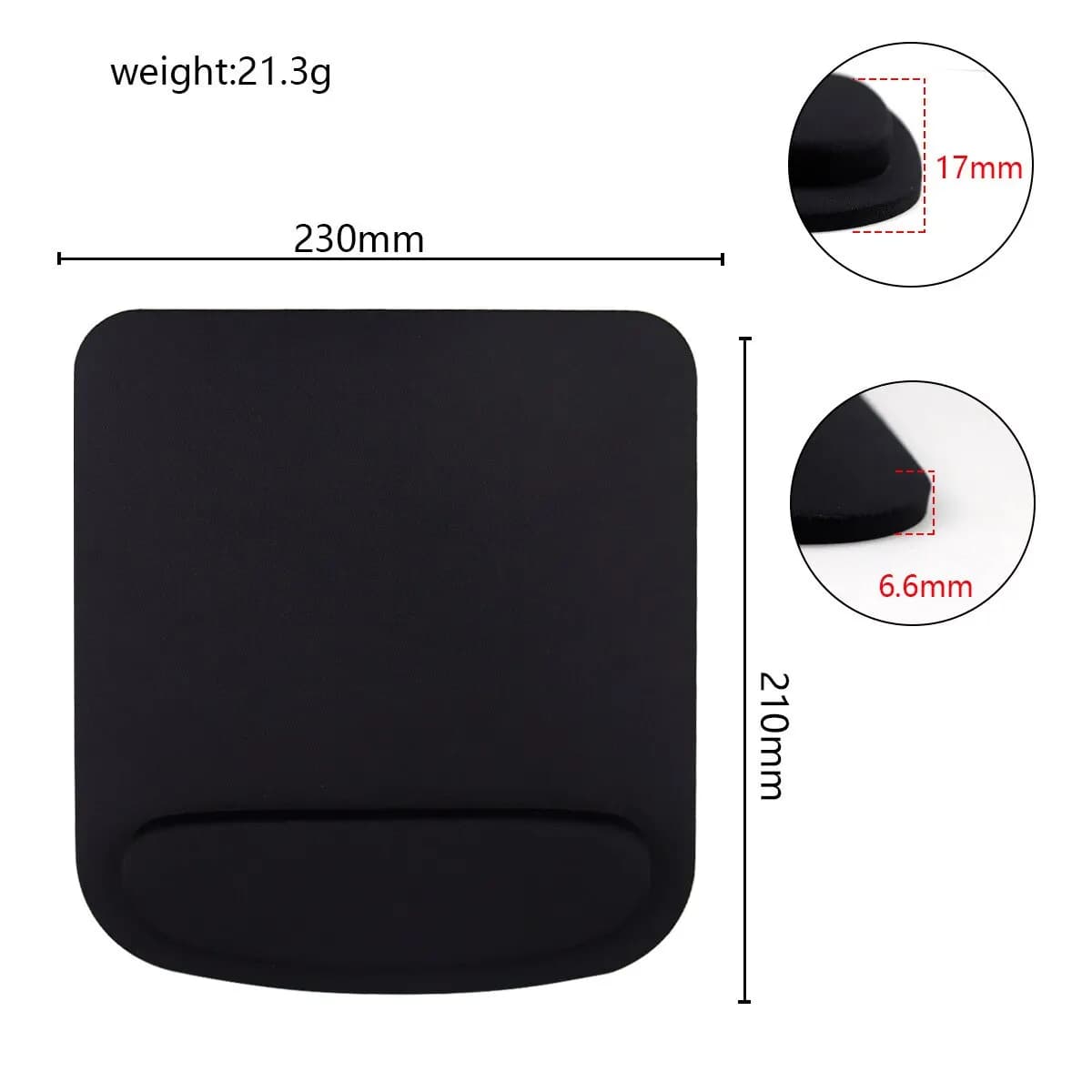 Tapis de souris en mousse à mémoire de forme, avec repose-poignet, ergonomique et confortable, Base 