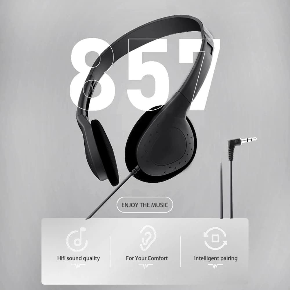 Casque stéréo filaire 3,5 mm, casque de jeu Hi-Fi avec basses pour PC, téléphone portable, console d