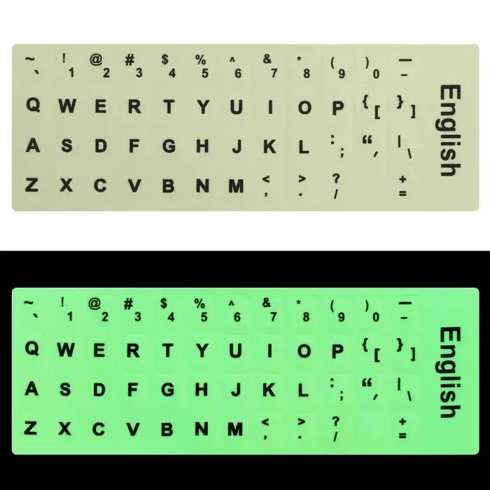 Autocollants pour clavier avec lettres anglaises, plusieurs langues, anglais, espagnol, russe, Film
