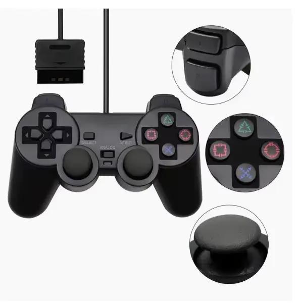 Manette filaire pour console PS2, joystick filaire pour PS2, contrôle à double moteur pour PS2, mane