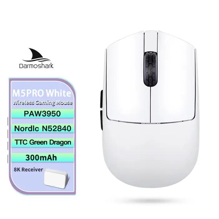 Souris de jeu sans fil Darmoshark M5Air V2 en fibre de carbone forgée, souris macro 8K, 30KDPI, poig