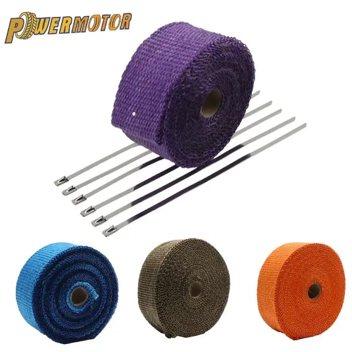 Ruban thermique de protection avec attaches en acier inoxydable pour moto, bande ronde pour tuyau en