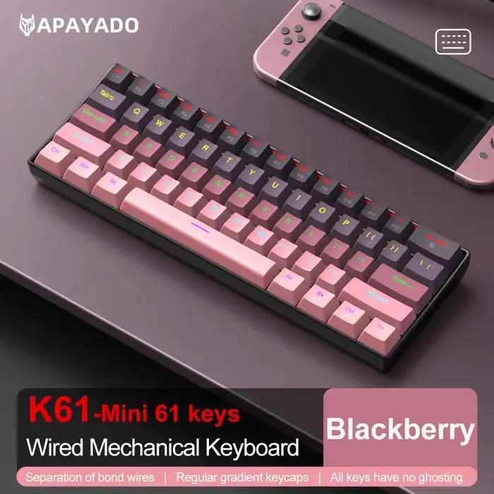 Clavier mécanique APAYADO filaire dégradé 60% clavier rvb rétro-éclairé 61 touches accessoires de je