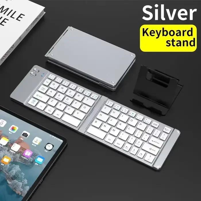 Clavier et souris pliants 2.4G, Mini clavier Bluetooth sans fil, Portable, pliable, pour ordinateur