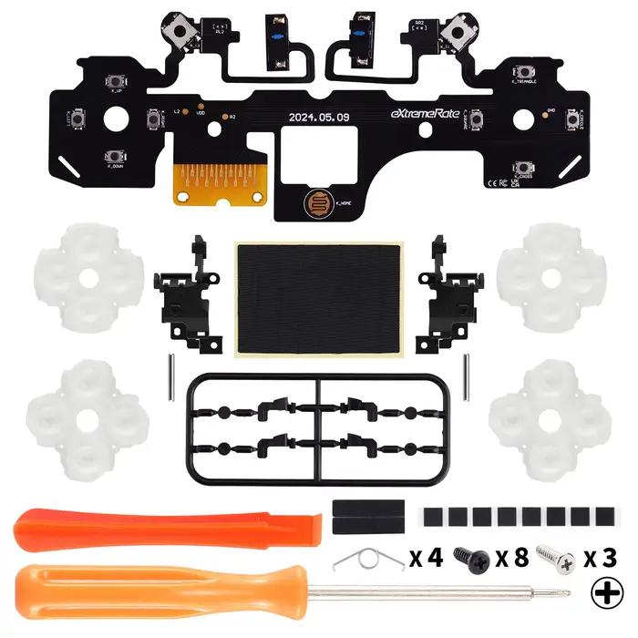 eXtremeRate pour contrôleur ps5 BDM-040/BDM-050/060 Kit Clicky entier V2, boutons Dpad Face d'épaule