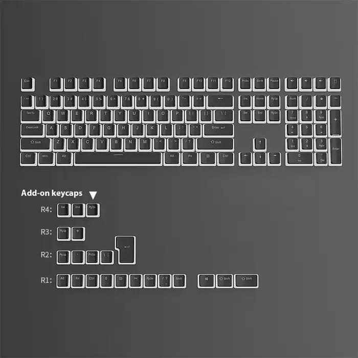 130 touches Pudding Keycaps pour 61 68 84 87 96 98 100 104 108 touches rvb clavier mécanique PBT Dou