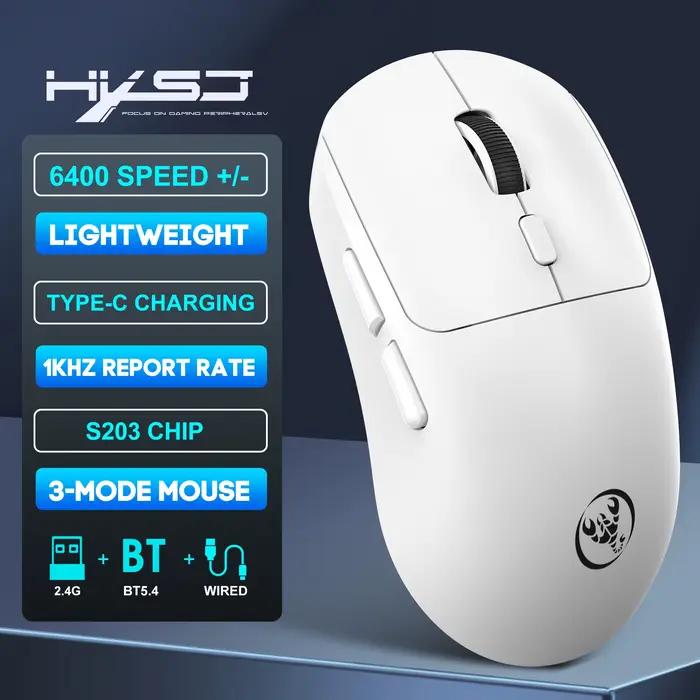 Nouvelle arrivée HXSJ T30 Souris sans fil 3 modes Ergonomique Légère 6 boutons Souris optique pour j
