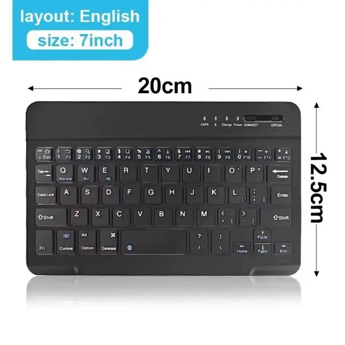 Clavier sans fil Bluetooth rechargeable de 7/10 pouces, pour iPad Pro, tablette, téléphone portable,