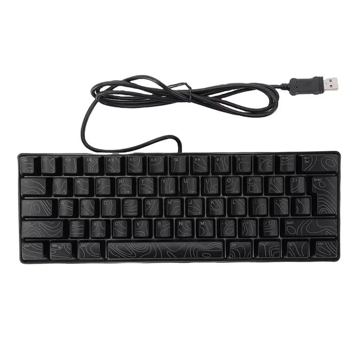 Clavier de jeu RGB 61 touches, clavier mécanique RGB rétroéclairé 60%, design ergonomique, clavier f