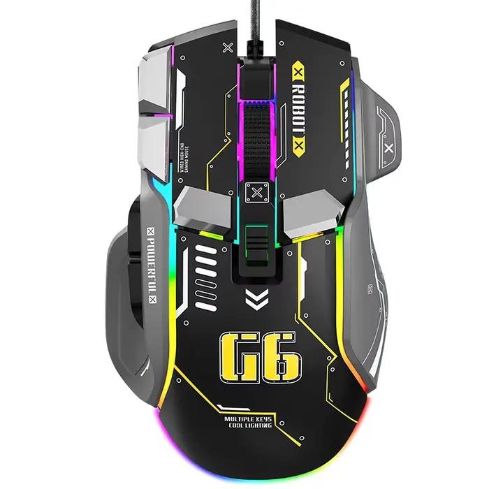 Souris de jeu Programmable haut de gamme filaire 12800dpi 12 touches souris de jeu rvb pour Windows