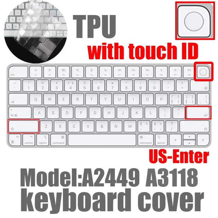 Protecteur de clavier en TPU ultra fin de 0,13 mm pour Apple Magic Keyboard 3e génération avec Touch