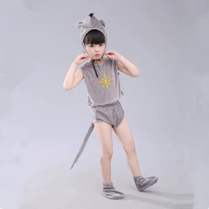 Costumes de petite souris grise pour enfants, vêtements de Cosplay d'animaux, vêtements de spectacle