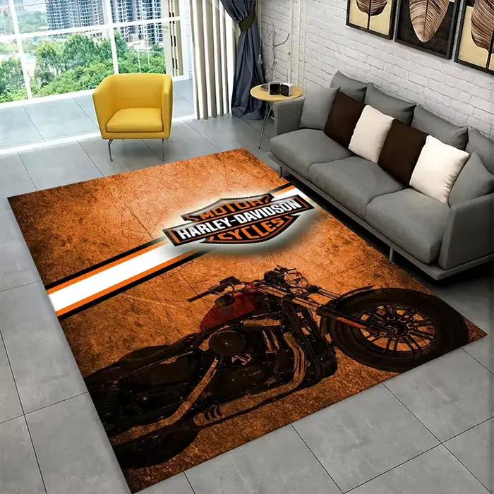Tapis antidérapant rétro H-Harleys Racing Moto pour salon, chambre à coucher, salle de jeux, tapis d