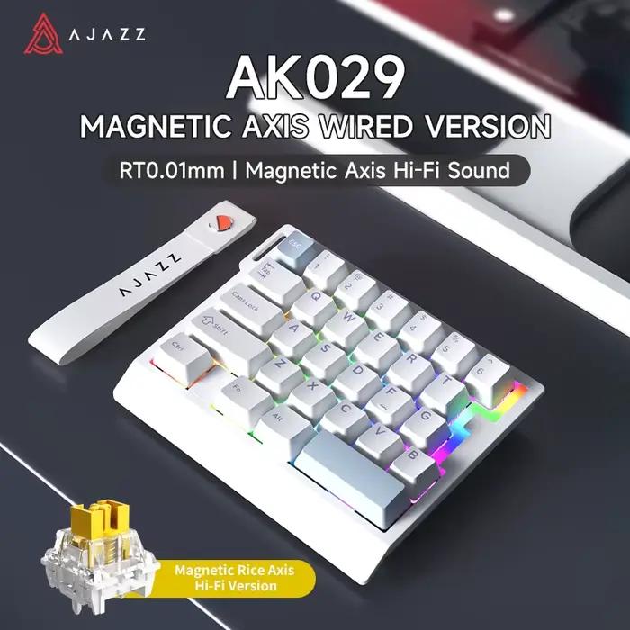 AJAZZ AK029 clavier de jeu filaire à une main HE interrupteur magnétique 29 touches rvb 8000Hz Mini