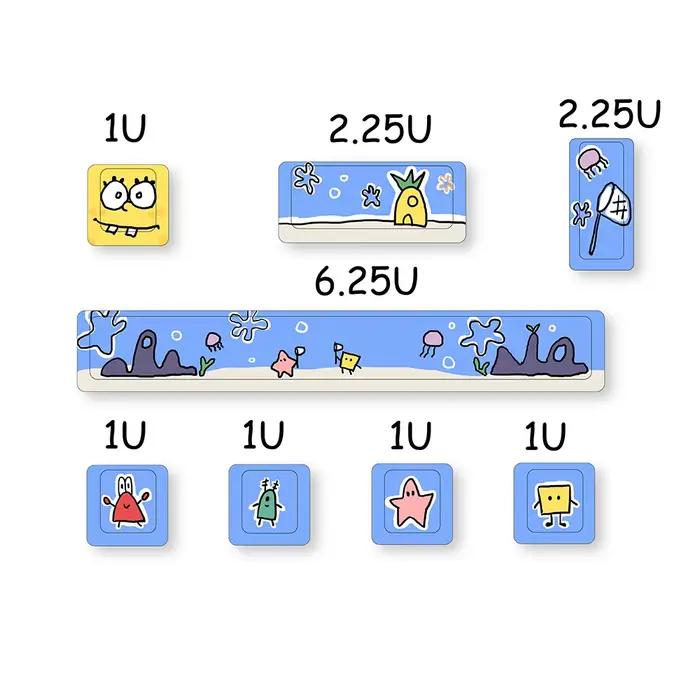 Capuchons de touches de barre d'espace PBT Enter 6.25U, 5 côtés, keycap à colorant pour clavier méca