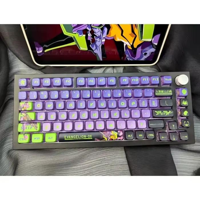 Clavier mécanique à axe croisé avec touches PBT à sublimation sur le thème de l'anime Neon Genesis E