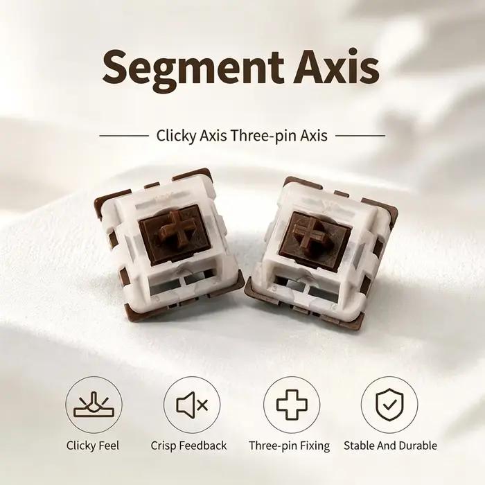 Interrupteurs tactiles KTT KU Switch 3Pin Clicky, ressort importé 36g, retour clair 22mm, lubrificat